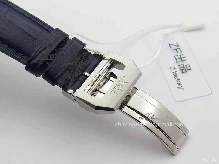 MIROTIME 0705 Portuguese IW3714 Diam ZF V2 1:1 Best Edition White Dial Blue Makers On Blue Leather Strap A79350 (Slim Movement) Stylish 7248